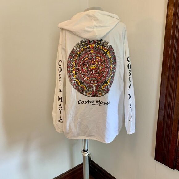 Confecciones Sol Costa Maya VTG Mexico lightweight jacket Sweatshirt Cottn Aztec - Picture 2 of 16